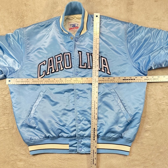 Very Rare 80’s UNC Tarheels Satin Starter Jacket Size Large With Spellout USA🔥 - Picture 3 of 5